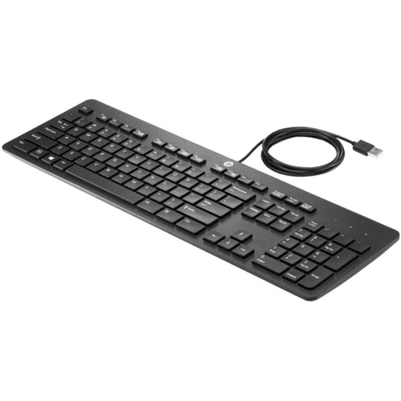 Open Box HP Slim Business USB Wired Keyboard Low-Profile Full Size, Black N3R87AT#ABA