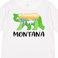 thumbnail image 4 of Inktastic Montana Lake and Trees in Bear Silhouette Boys or Girls Long Sleeve Toddler T-Shirt, 4 of 5