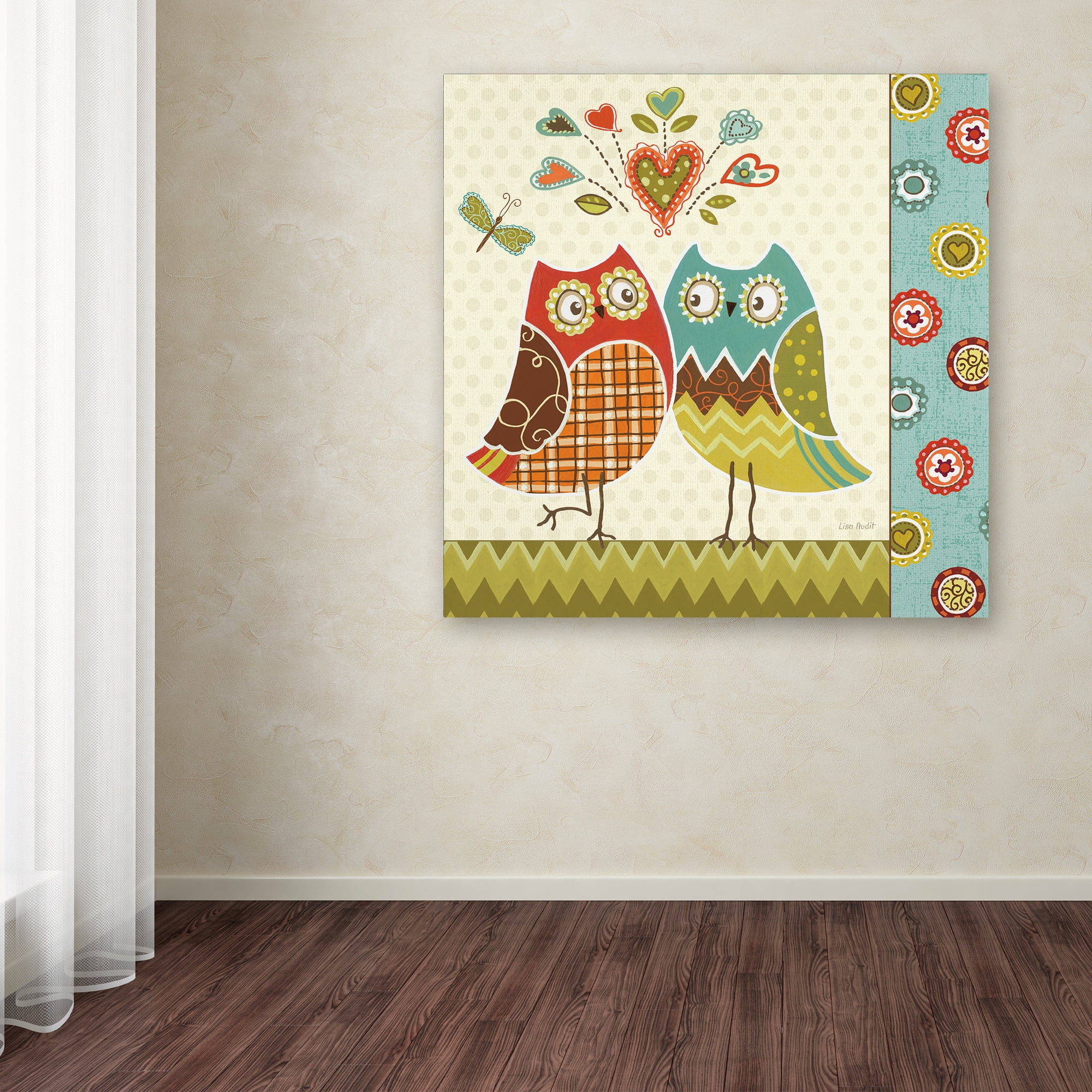 Trademark Fine Art "Owl Wonderful II" Canvas Art by Lisa Audit