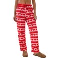thumbnail image 1 of Pantalones de mujer para el Día de San Valentín, con estampado romántico de corazones, cintura elástica con cordón ajustable, pernera ancha y corte holgado, estilo casual para uso diario., 1 of 9