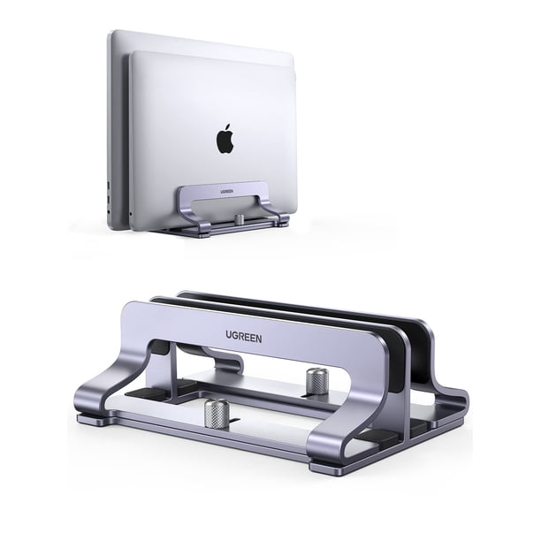 Soporte vertical para computadora portátil UGREEN de doble ranura de aluminio