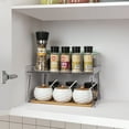thumbnail image 2 of Lonian Cabinet Organizers Shelf,  Pantry Storage Shelf with Raised Edges and Foldable Legs, Clear, 2 of 7