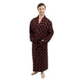 thumbnail image 2 of Leveret Mens Flannel Robe Black & Red Plaid M, 2 of 5