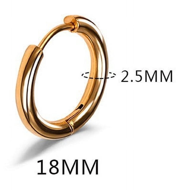 Pendientes con hebilla para la oreja con forma de anillo redondo de acero de titanio de 2,5 de espesor, con personalidad para hombres y mujeres