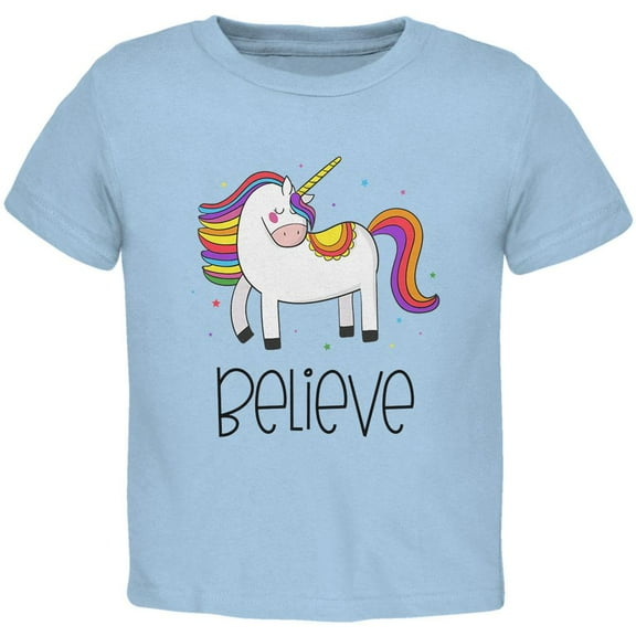 Unicorn Believe Toddler T Shirt Light Blue 4T