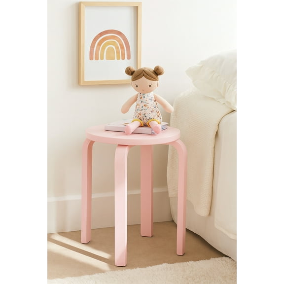 Mainstays Kids Wood Nightstand Side Table, Blushing Rose