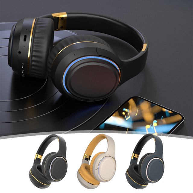Ganfancp Sobre La Oreja Estéreo Inalámbrico Bluetooth Auriculares Hd Llamada Inteligente de Reducción de Ruido de Alta Fidelidad de Calidad de Sonido, Juegos de Deportes de Música Auriculares Bluetoo