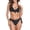 Black, variant on Women's Knot Front Underwire Push Up Bikini Top with Low-Rise Bikini Bottom Two Piece Swimsuits
