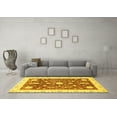 thumbnail image 3 of Ahgly Company Machine Washable Indoor Round Abstract Yellow Modern Area Rugs, 8' Round, 3 of 4