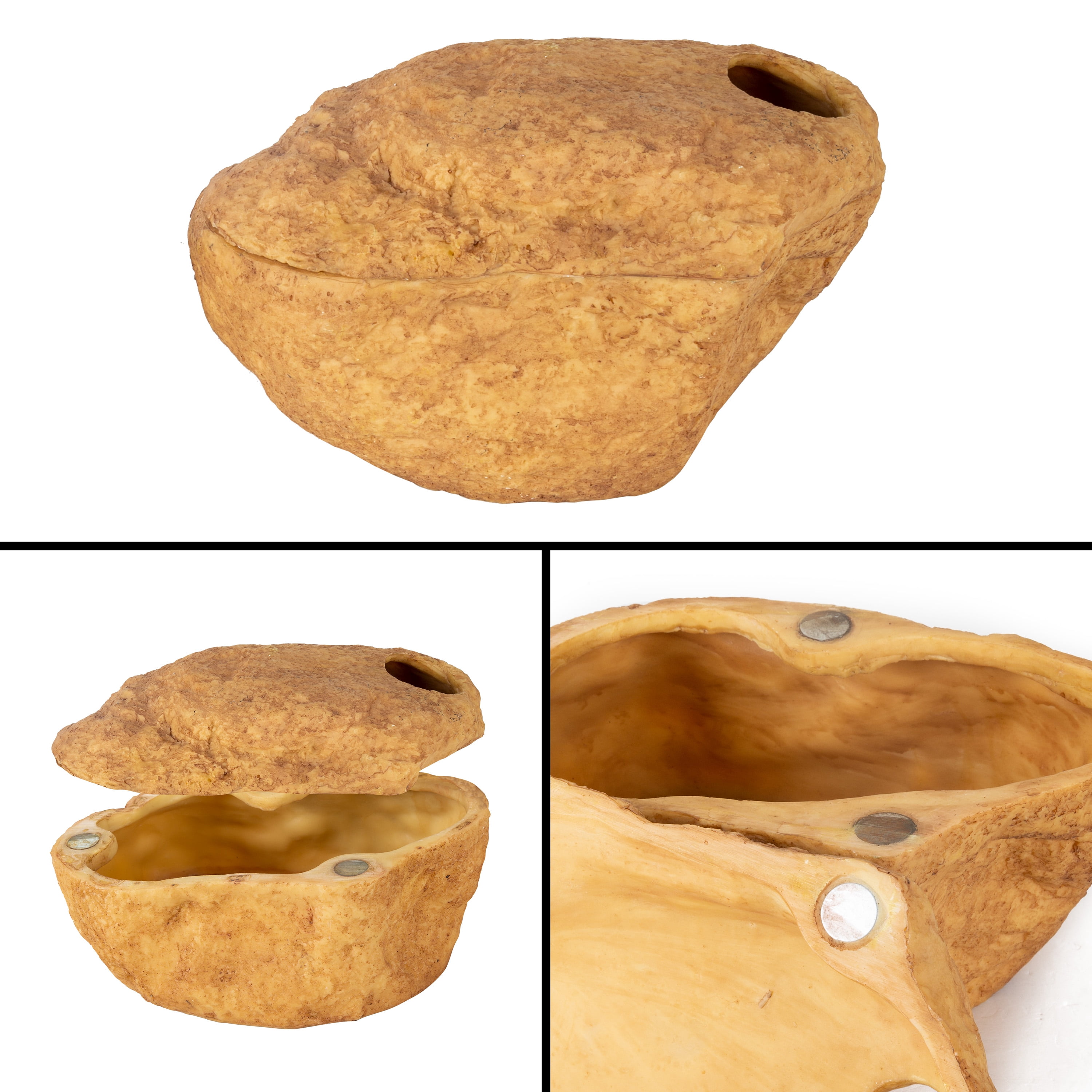 REPTIZOO Reptile 3-in-1 Magnetic Attraction Cave for Snake, Ball Python