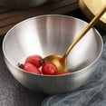 thumbnail image 2 of Stainless Steel Salad Bowls, Mixing Bowls, Nesting Bowls, Snacks Bowls, Serving Bowls for Mixing, Cooking, Baking, Prepping, Set of 2, Small & Large - 5.9 & 7.9 Inch (Silver), 2 of 15