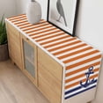 thumbnail image 4 of Anchor Orange Table Runner - 70 Inch Long, Kitchen Dining Table Runner Dresser Scarves, Modern Navy Blue White Striped Nautical Farmhouse Decor for Coffee Tables Wedding Party Banquet, 4 of 8