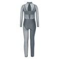 thumbnail image 4 of Alvivi Kids Girls Dance Full Bodysuit Long Sleeve Ballet Unitard Leotard Gymnastics Jumpsuit Skating Dancewear One Piece Grey 8, 4 of 7