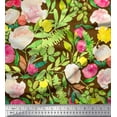 thumbnail image 1 of Soimoi polyester Crepe Fabric Flower & Leaves Watercolor Printed Fabric 1 Yard 42 Inch Wide, 1 of 1