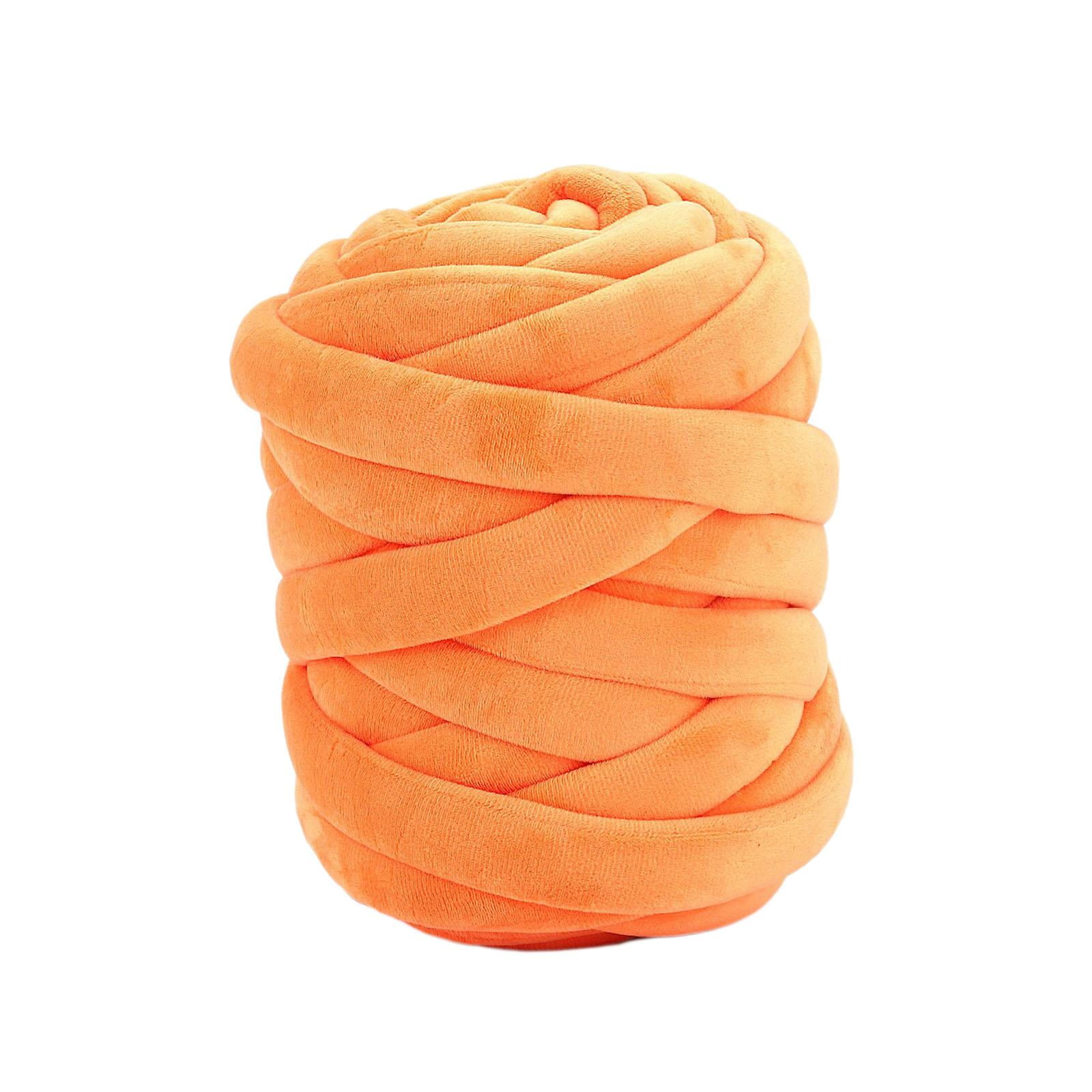 Orange chunky chenille yarn sale