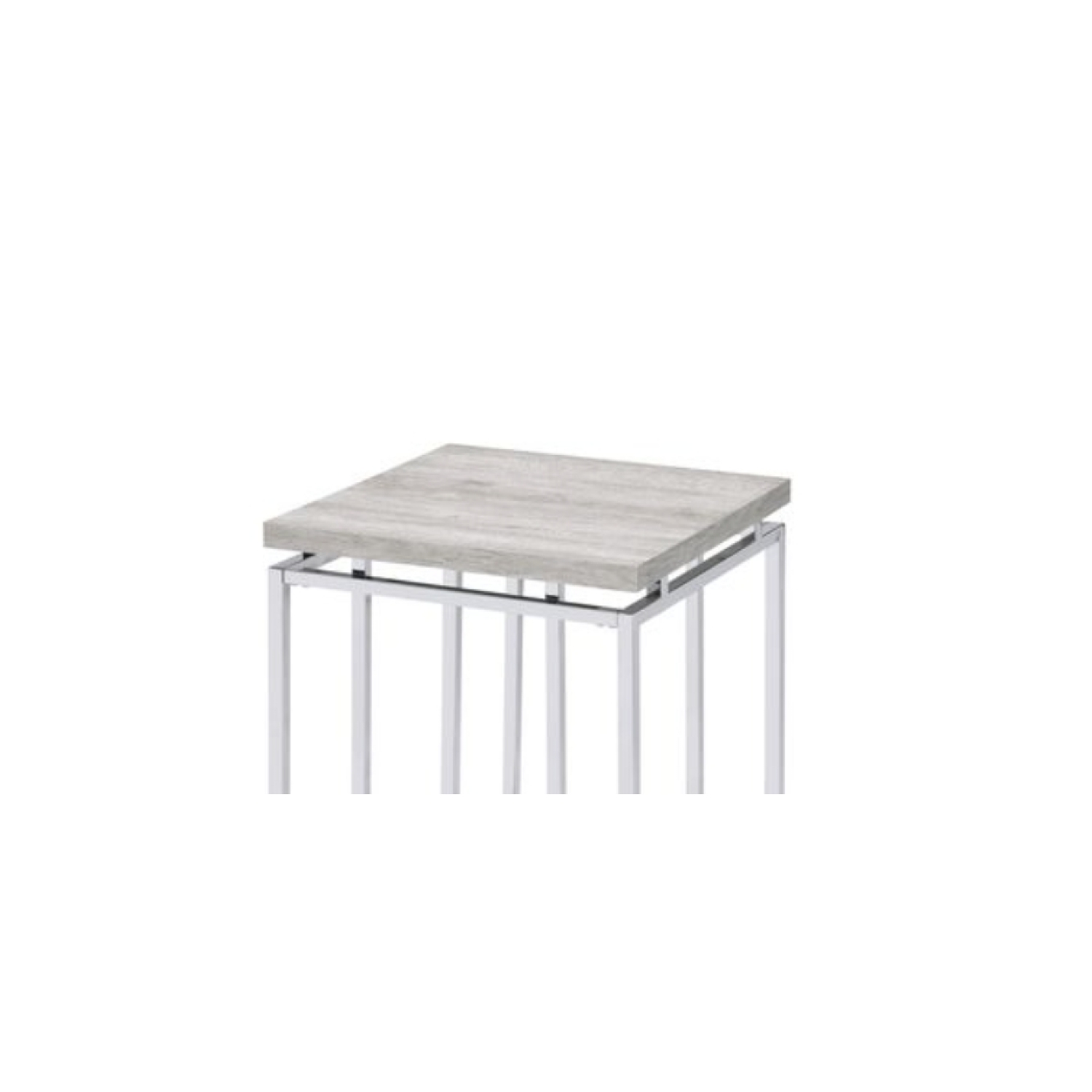 Chic Natural Oak & Chrome End Table Contemporary Design, Sturdy Construction, Elegant Details