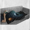 thumbnail image 6 of Space Soft Flannel Fleece Throw Blanket, Digitally Generated Planets Silhouettes Realistic and Planetary Astronomy Spheres, Cozy Plush for Indoor and Outdoor Use, 60" x 80", Multicolor, by Ambesonne, 6 of 6