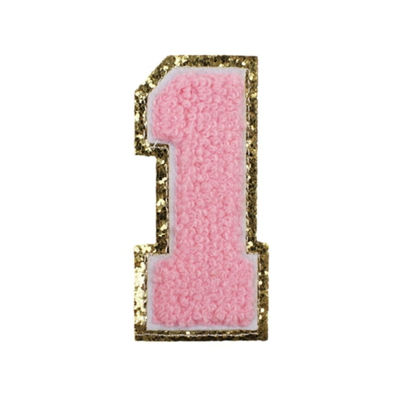 Tyeign Embroidery Stickers, Computer Embroidery Towel Embroidery Pink 0-9 Number Clothing Accessories Clothing And Hat Accessories Patch Cloth Stickers Craft Supply Storage, Office Supply Set