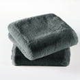 thumbnail image 2 of Home Soft Things Heavy Faux Fur 2 Piece Throw Pillow Cover Set - Charcoal - 20" x 20", 2 of 5