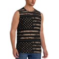 thumbnail image 2 of Balery American Flag with Desert Camouflage Camisetas sin mangas para hombre, absorbe la humedad y protege contra el mal olor.-Small, 2 of 7
