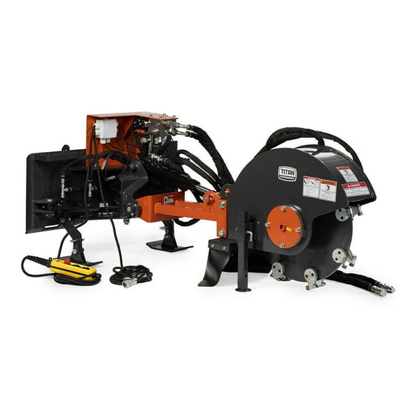 Titan Attachments 14-25 GPM Hydraulic Flow Stump Grinder Attachment for Skid Steer