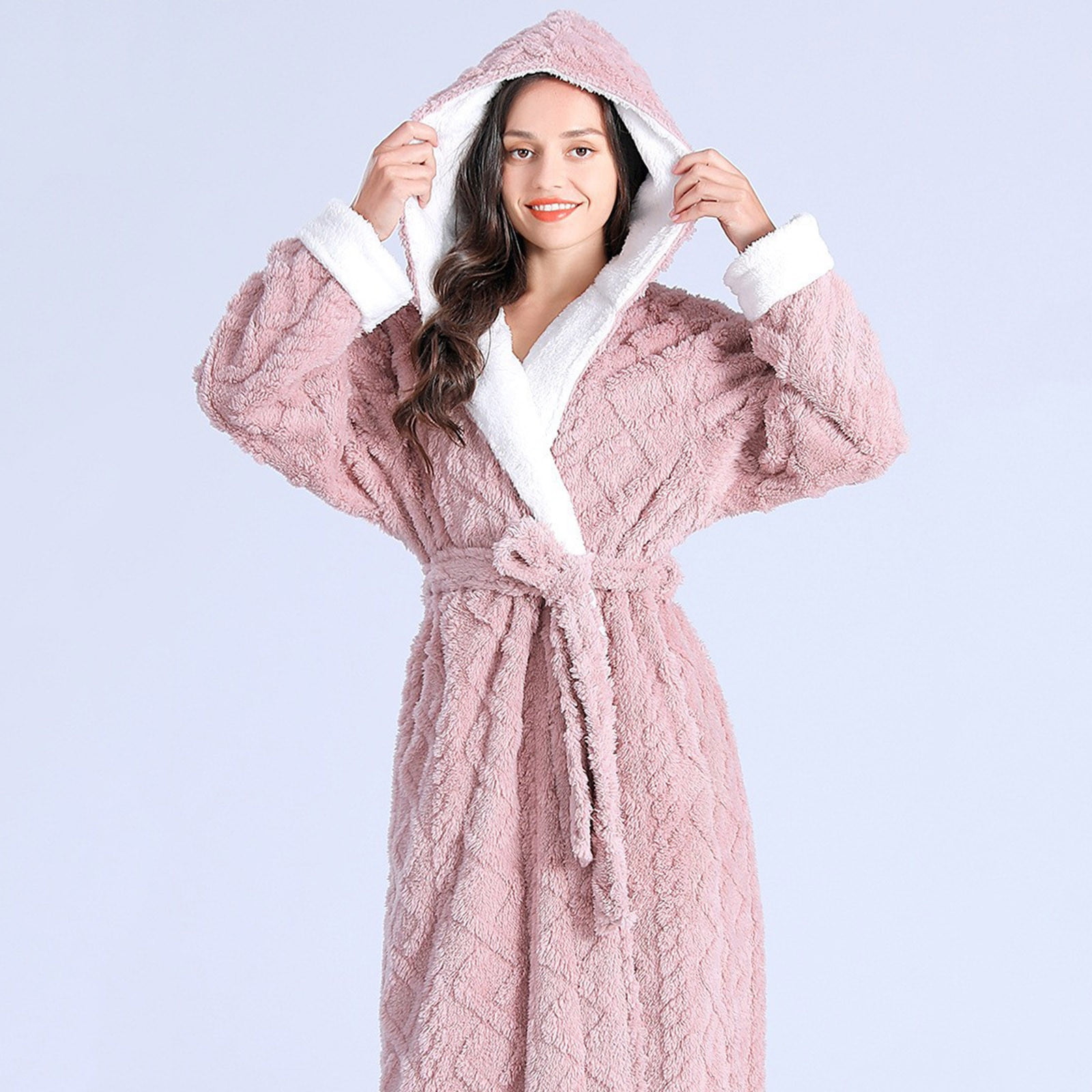Winter Flannel Coral Fleece Bathrobe For Men And Women Warm Solid Kimono  Robe For Ackermans Sleepwear For Ladies, Bridesmaids, And Sexy Dressing  Gowns In Pink From Zhaolinshe, $25.32 | DHgate.Com