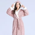 thumbnail image 3 of Ladies Dressing Gowns Fluffy,Hooded Long Nightgowns for Women UK Fleece Robes Belted Full Length Bathrobes with Pockets Super Soft Plush Velvet Flannel Pyjamas Winter Teddy Loungewear, 3 of 3
