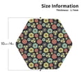 thumbnail image 2 of Lsque Daisies Flowers Pattern 4" Drink Coasters Set of 4, PVC Leather Absorbent Coasters, Table Coaster Set Decorative Coffee Cup Coasters Housewarming Gift -Hexagon, 2 of 6