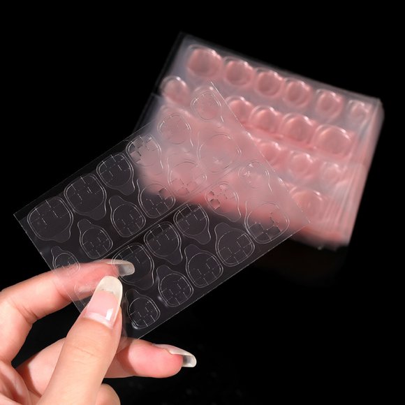 240Pcs/Set Nail Jelly Glue Fresh Style Double Sides Ultra Thin False Nail Glue Sticker Clear Invisible Jelly Gel for Female