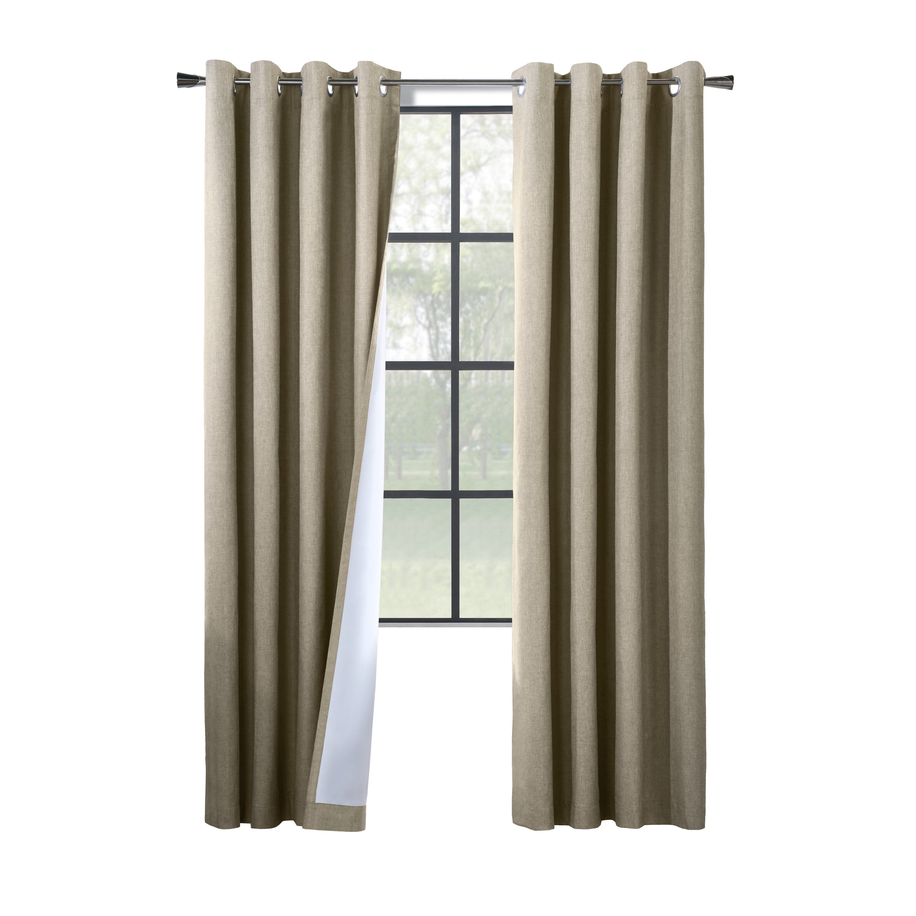 Belleville Total Blackout SilverClear Curtain Panel - Pair each 52" x 63" in Taupe