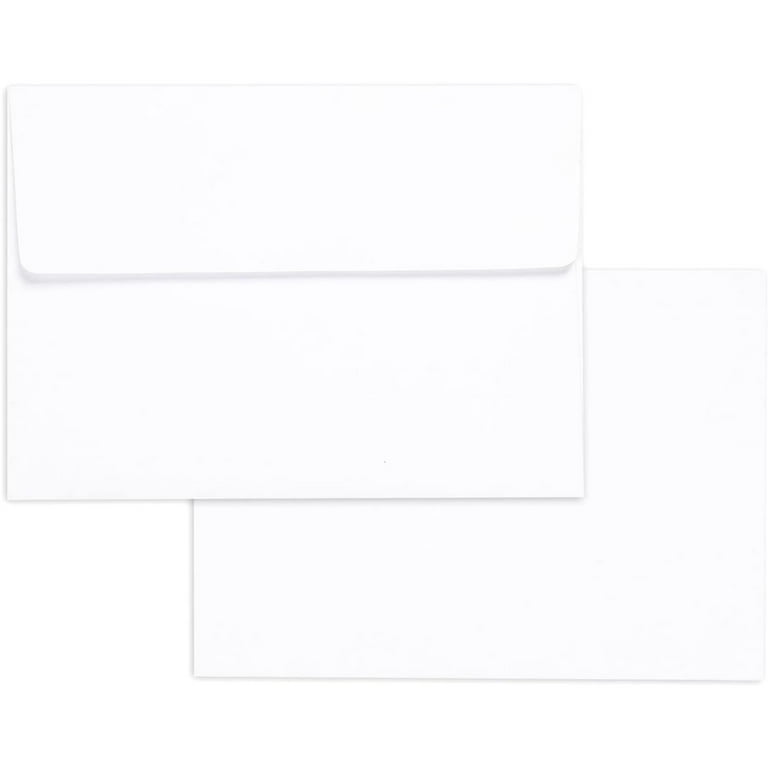 A7 Envelopes-100 Pack White Envelopes 5x7 V Flap, Perfect for 5x7 Photo,5X7 Cards, Invitation, Wedding, Announcements, Baby Shower-5.25 x 7.25