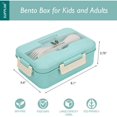 thumbnail image 5 of Bento Box For Adults Lunch Box With 3 Compartment,Wheat Fiber Leak Proof Food Container With Spoon & Fork,1200ML Lunch Boxes Containers For Men Women (Pink), 5 of 6
