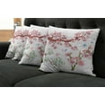 thumbnail image 5 of Ambesonne Floral Throw Pillow Cover 4 Pack, Vivid Flowering Branch, 24", Pink Brown Green, 5 of 5
