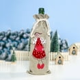 thumbnail image 2 of Flmtop Xmas Linen Drawstring Red Wine Bottle Cover Champagne Bag Holiday Party Decor, 2 of 8