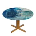 Ullo0ord Grey Blue Tablecloth Round Table Cloth Paint Art Modern