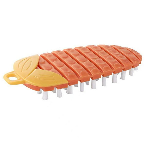 Pekkaxy Flexible Vegetable Brush, 2.5 in x 5.3 in, Soft PE Bristles for Gentle Scrubbing, Handheld Cleaner for Carrots, Potatoes, and Corn