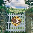 thumbnail image 2 of Sunflower Welcome Sign Front Door, Farmhouse Porch Sunflower Wreath, round Wooden Hanging Sign for Home Decor, 2 of 9