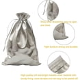 thumbnail image 3 of 100pcs 3.54"x4.72" Heavy Duty Gold Drawstring Acrylic Jewelry Bag Wedding Party Christmas Gift Candy Chocolate Bag (Silver), 3 of 5