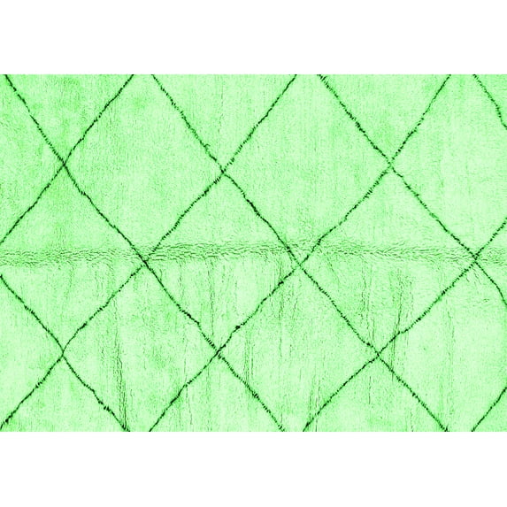 Ahgly Company Indoor Rectangle Solid Green Modern Area Rugs, 2' x 5'