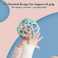 thumbnail image 5 of 3 Inch Baby Rattle for 3-6-12 Months, Easy Hold Teething Toys, Soft Rubber Chewable Sensory Toys with Bells, Developmental Hand Ball Toys for Newborns Boys Girls Gifts, Blue and Red, 5 of 6