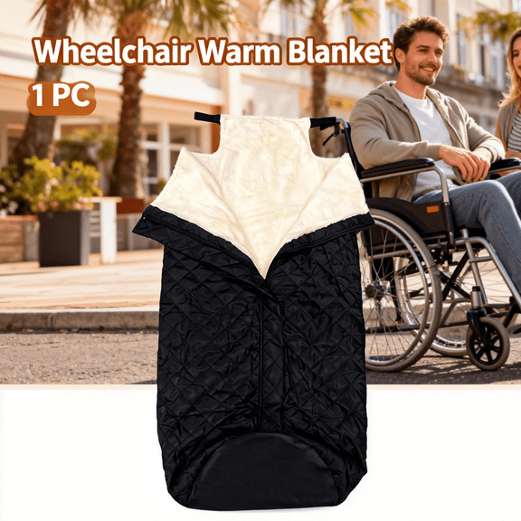 Wheelchair Cover Thickened Cloth Wheelchair Cozy Lightweight Wheelchair Blanket with Zipper and Villus Lower Body Universal fit for wheelchair
