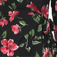thumbnail image 4 of Anne Klein Women's Roses Floral Print Long Sleeve Wrap Mini Dress-Black / 6, 4 of 6
