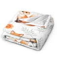 thumbnail image 4 of Cute Fox Woodland Blanket Cartoon Fox Throw Blanket Soft Cozy Flannel Animal Blanket Kids Nursery Room Decor Baby Gift Blanket 50x40, 4 of 6