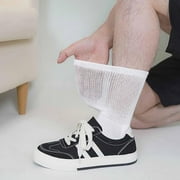 AMITOFO Diabetic Socks for Men Women, Extra Wide Diabetic Ankle Socks Cotton Non Binding Loose Top Neuropathy Socks, 4 Pairs