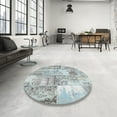thumbnail image 3 of Ahgly Company Indoor Rectangle Contemporary Light Steel Blue Patchwork Area Rugs, 2' x 4', 3 of 6
