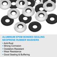 thumbnail image 3 of Uxcell M6.3x16mm Aluminum EPDM Bonded Sealing Neoprene Rubber Washers Gasket, 100Pieces, 3 of 6