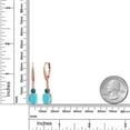 thumbnail image 2 of Gem Stone King 18K Rose Gold Plated Silver Green Turquoise and London Blue Topaz Dangle Earrings for Women with Lab Grown Diamond (3.69 Cttw, Oval 9X7MM), 2 of 3