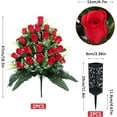 thumbnail image 2 of Artificial Flowers for Cemetery, 48 Heads Artificial Rose Bouquet Graveyard Memorial Silk Flowers for Cemetery Flower Arrangement with Vase for Headstone Decor Outdoor (Red & White), 2 of 5