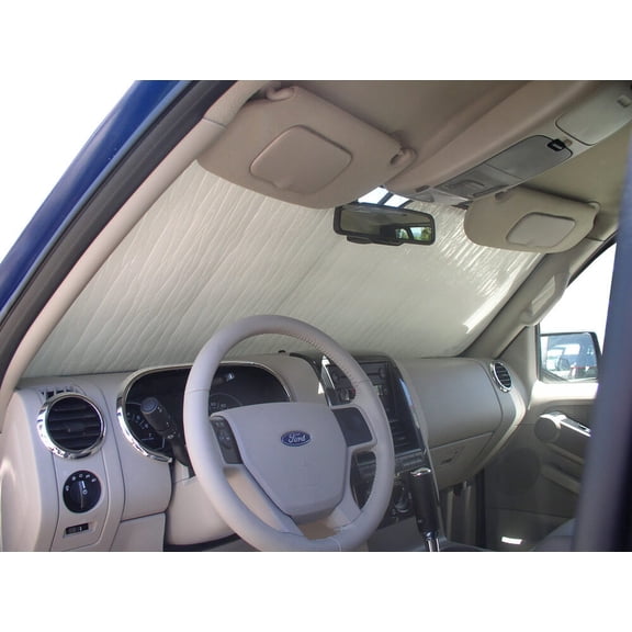 HeatShield, The Original Windshield Sun Shade, Custom-Fit for Ford Explorer SUV 2006, 2007, 2008, 2009, 2010, Silver Series