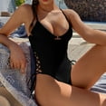 thumbnail image 3 of Aayomet One Piece Swimsuit Athletic Training Tummy Control Swimwear,Black S, 3 of 4